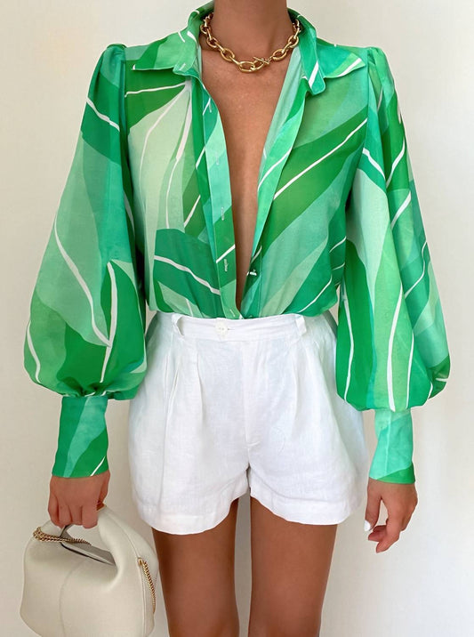 Runaway The Label - Fleetwood Puff Sleeves Blouse