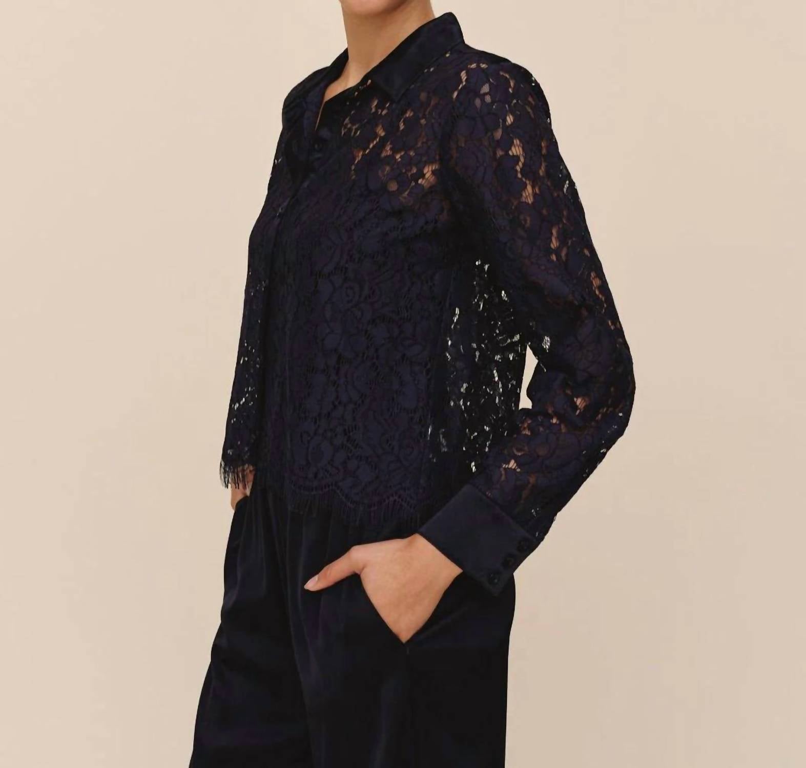 Bella Dahl - Lace Contrast Button Down Shirt
