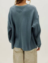 We The Free Women’s Dawson Pocket Thermal in neutral - women's sweater - detail view