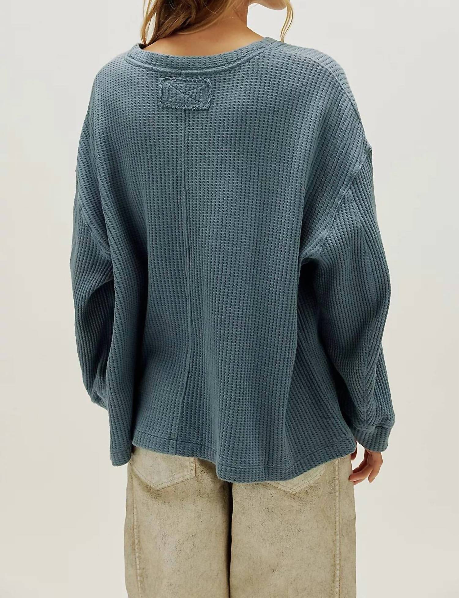 We The Free Women’s Dawson Pocket Thermal in neutral - women's sweater - detail view