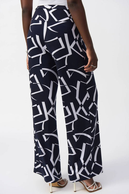 Joseph Ribkoff - Geometric Belted Wide Leg Pants