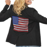 Hipchik - Crystal Usa Flag Sleeve Blazer