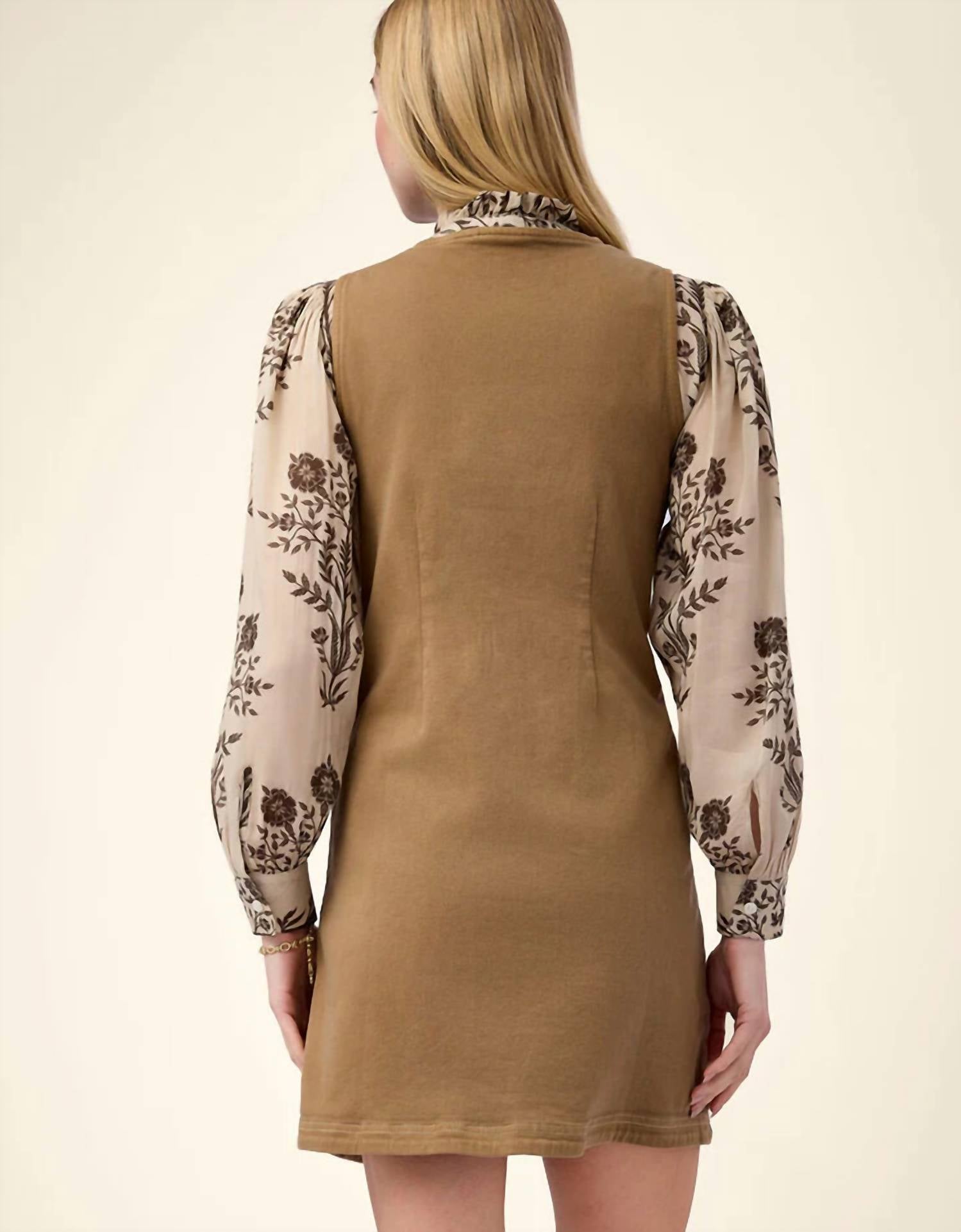 spartina 449 Quinn Lace Up Dress in mocha - women's dress - detail view