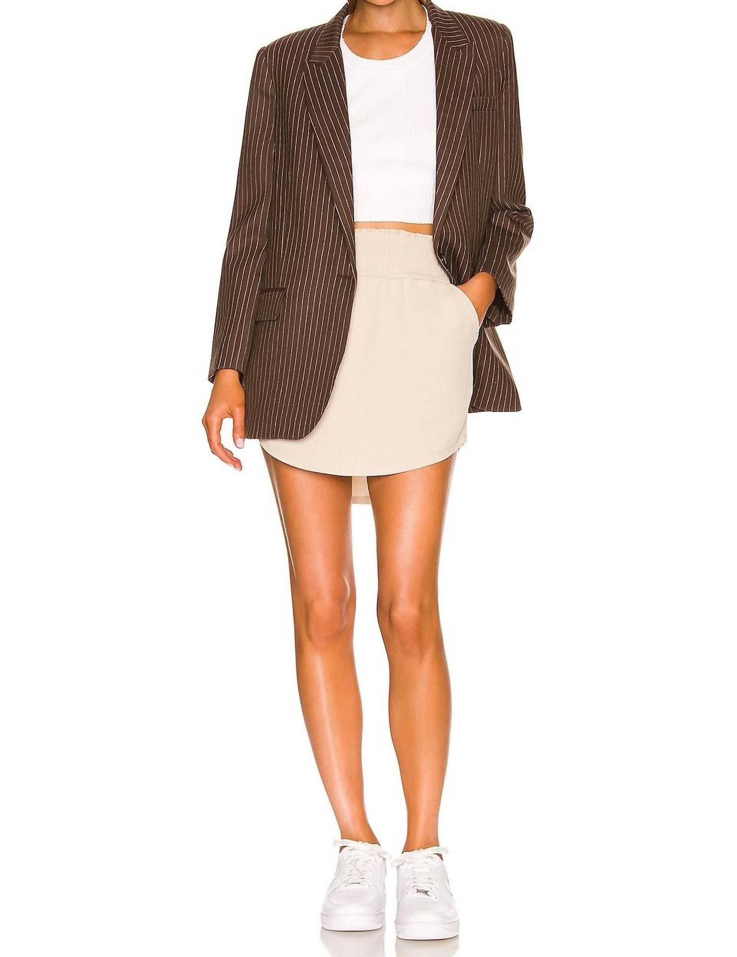 Chaser - Cozy Rib Smocked Shirttail Skirt
