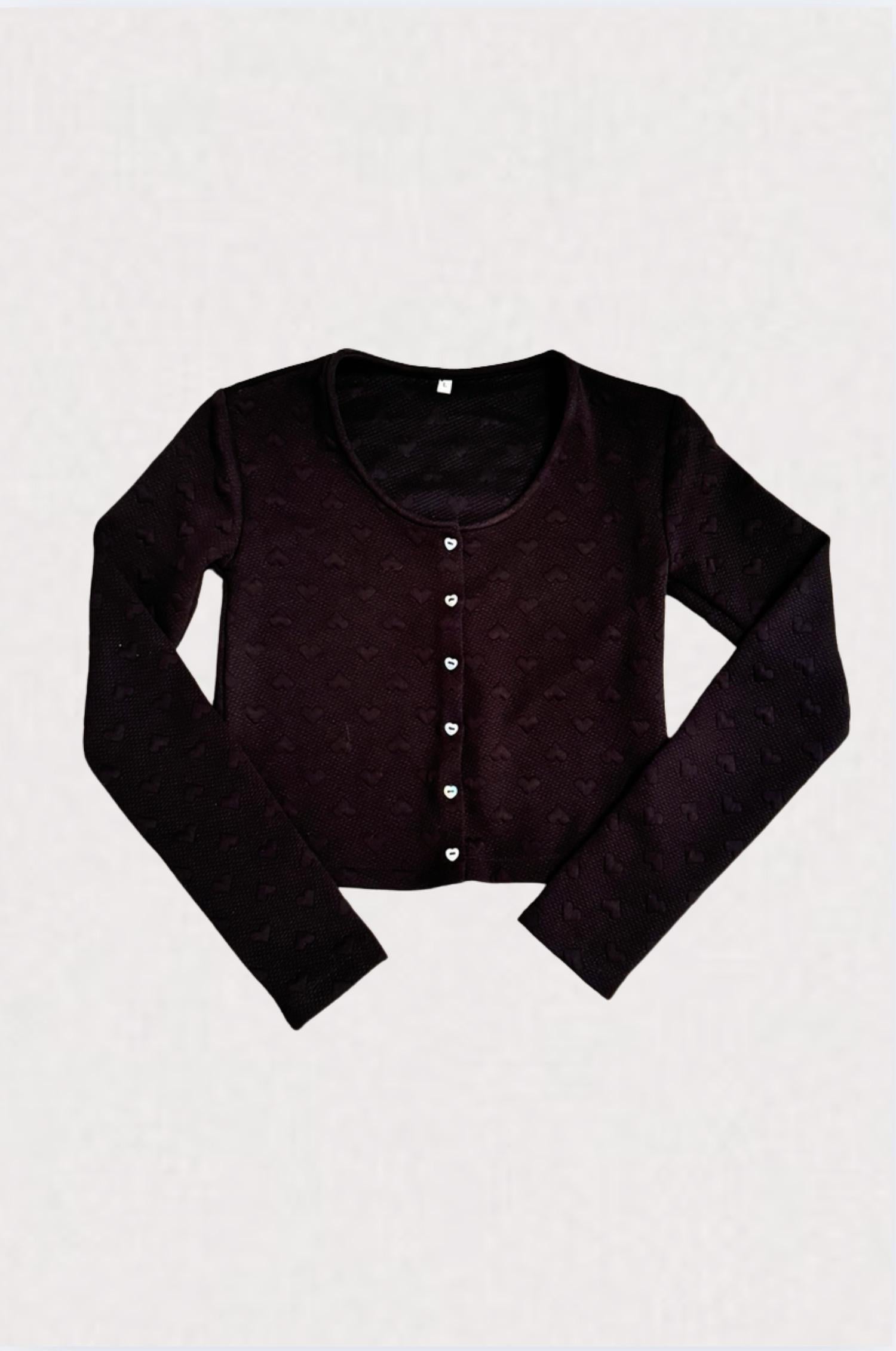 Theme - Girl's Tali Puff Heart Cardigan