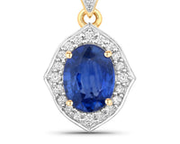 Diana M Jewels Women's Oval Natural Sapphire Pendant Necklace (2.35 Ct) - Classic Plus in 18k yellow gold - women's jewelry