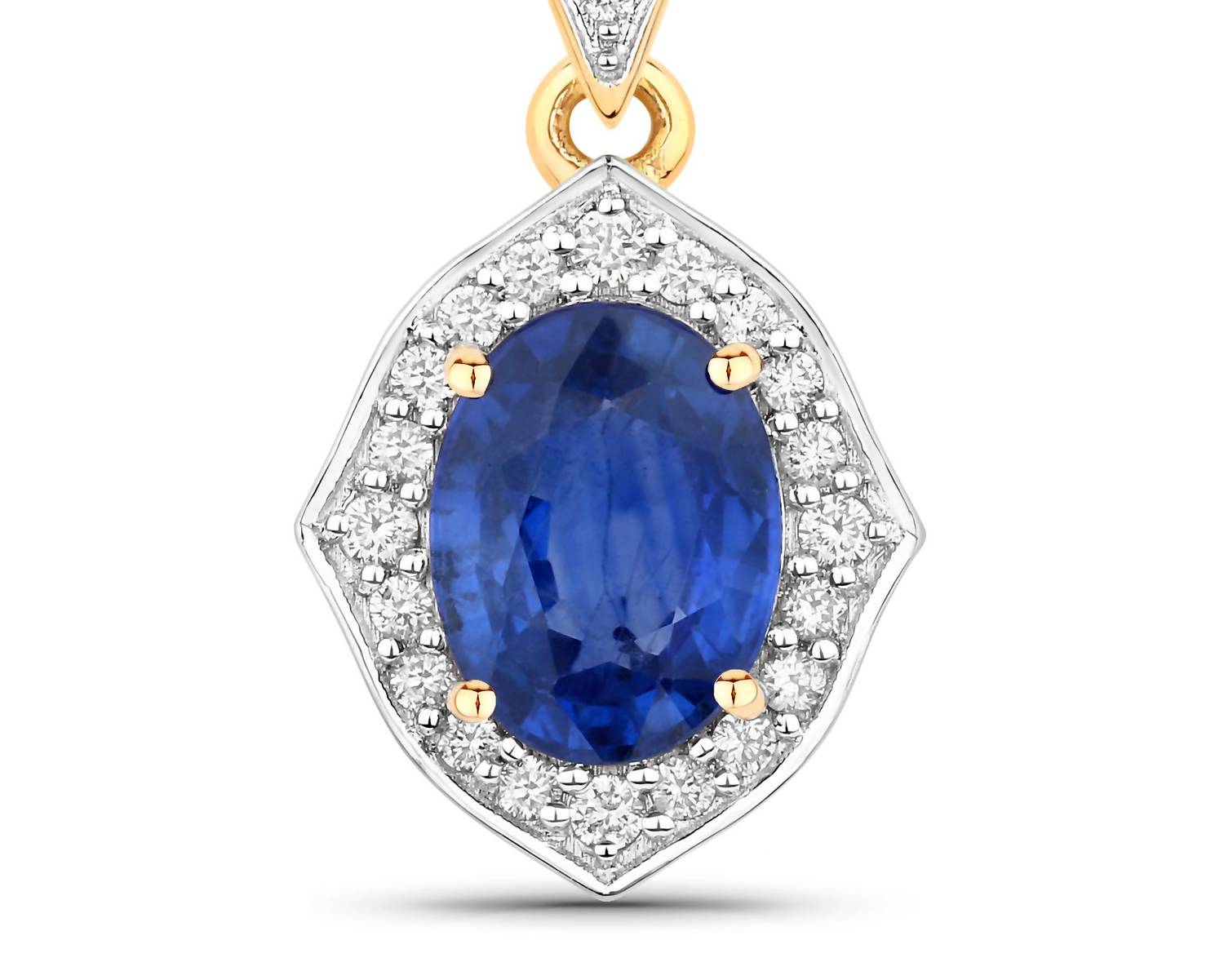 Diana M Jewels Women's Oval Natural Sapphire Pendant Necklace (2.35 Ct) - Classic Plus in 18k yellow gold - women's jewelry