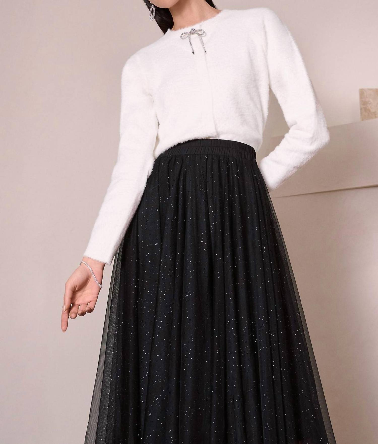 Joseph Ribkoff - Rhinestone Bow Detail Cardigan