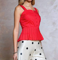 Current Air - Sleeveless Embroidered Peplum Top