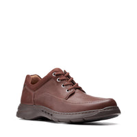 Clarks Men's Un Brawley Lace Shoe in mahogany tumbled leather - men's shoe