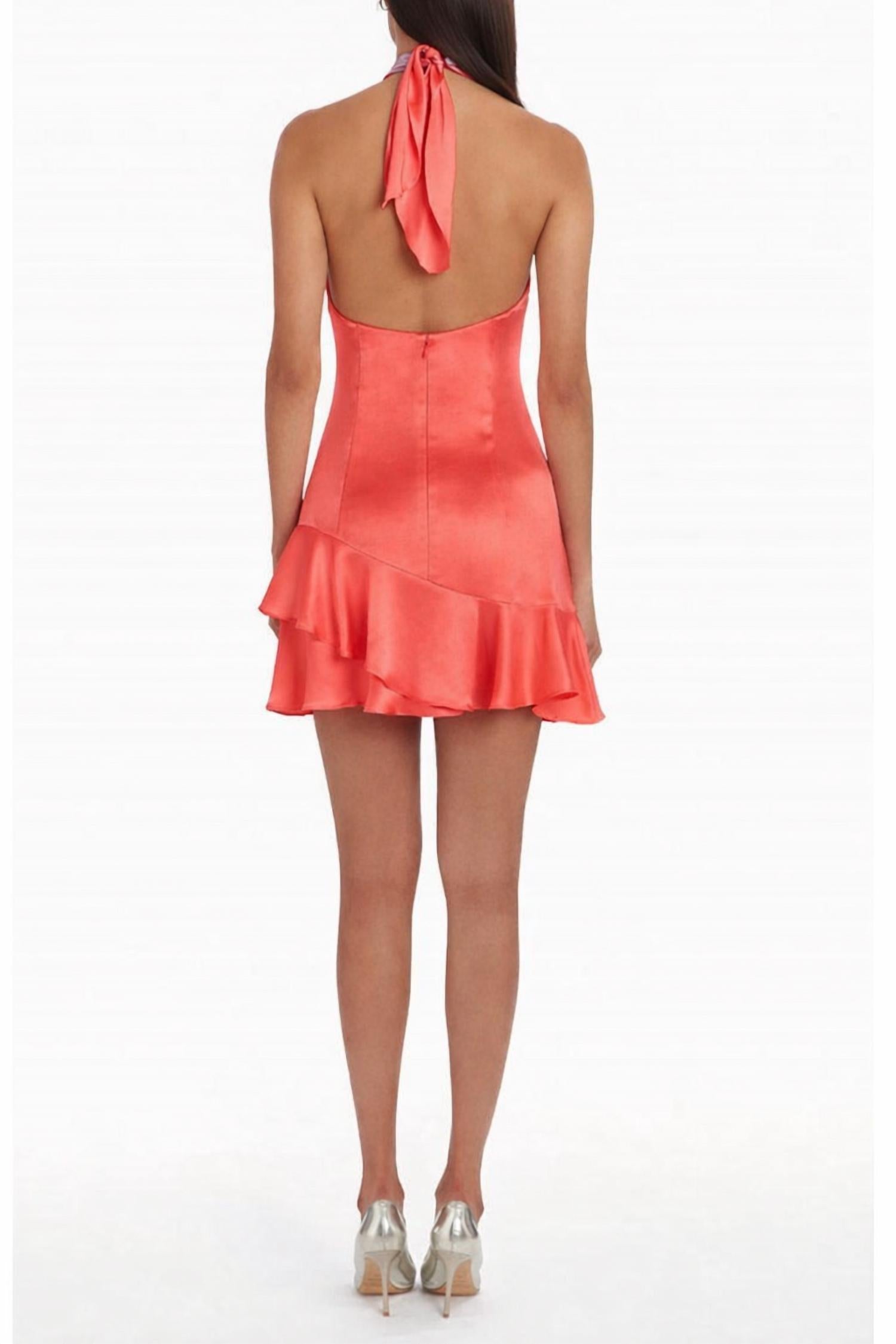 Amanda Uprichard - Pollie Dress Silk Halter Mini Dress