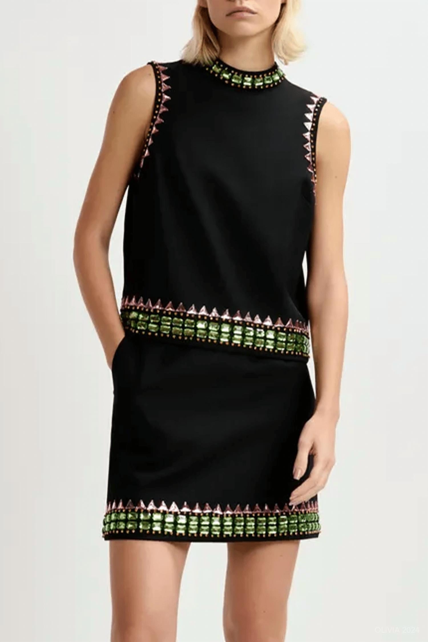 Essentiel Antwerp - Glaciers Rhinestone Embellished Mini Skirt