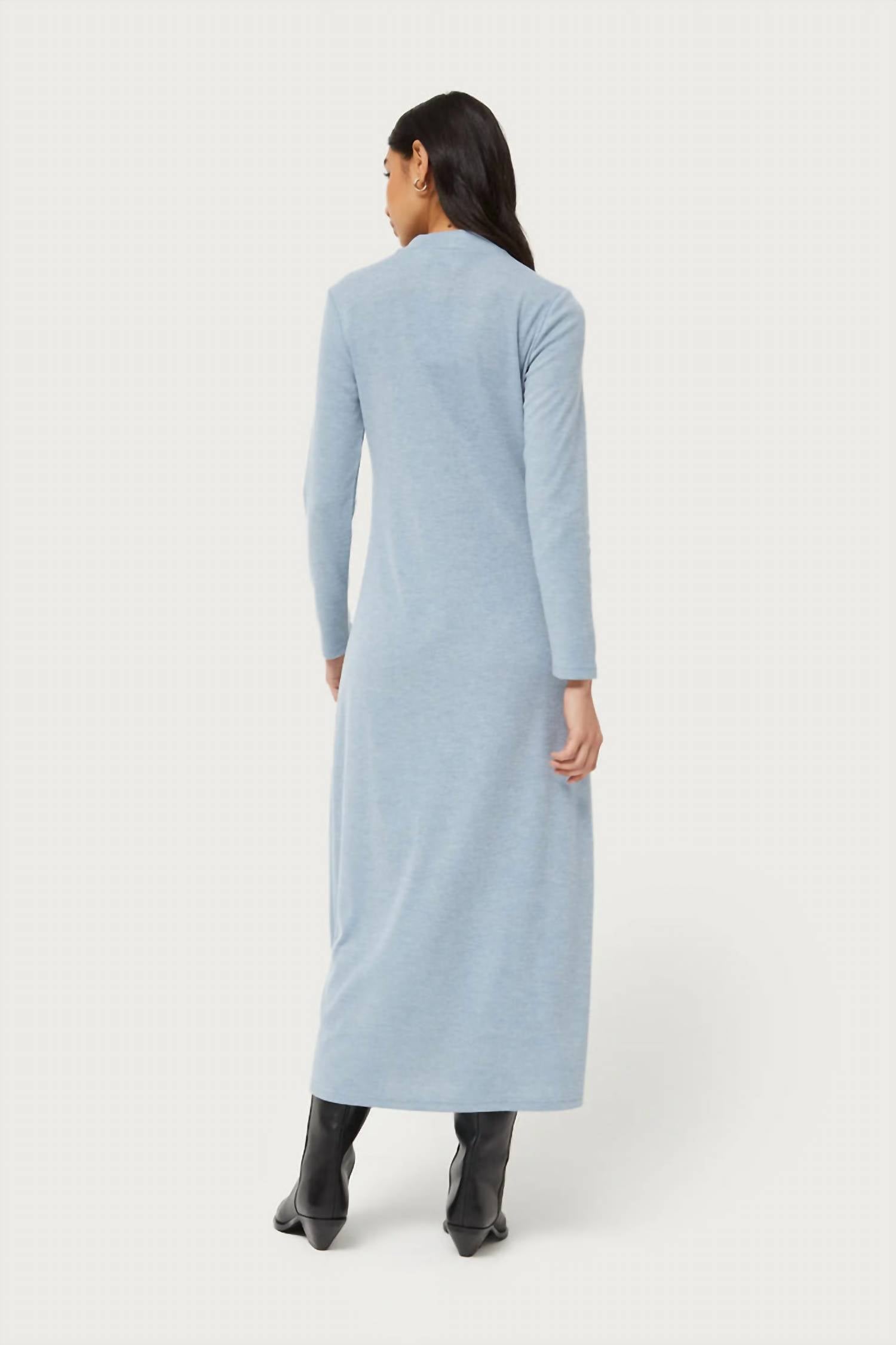 Compañía Fantástica Long Knit Dress in blue - women's dress - alternate view