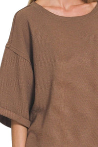 Zenana - Double Knit Three Quarter Sleeve Top