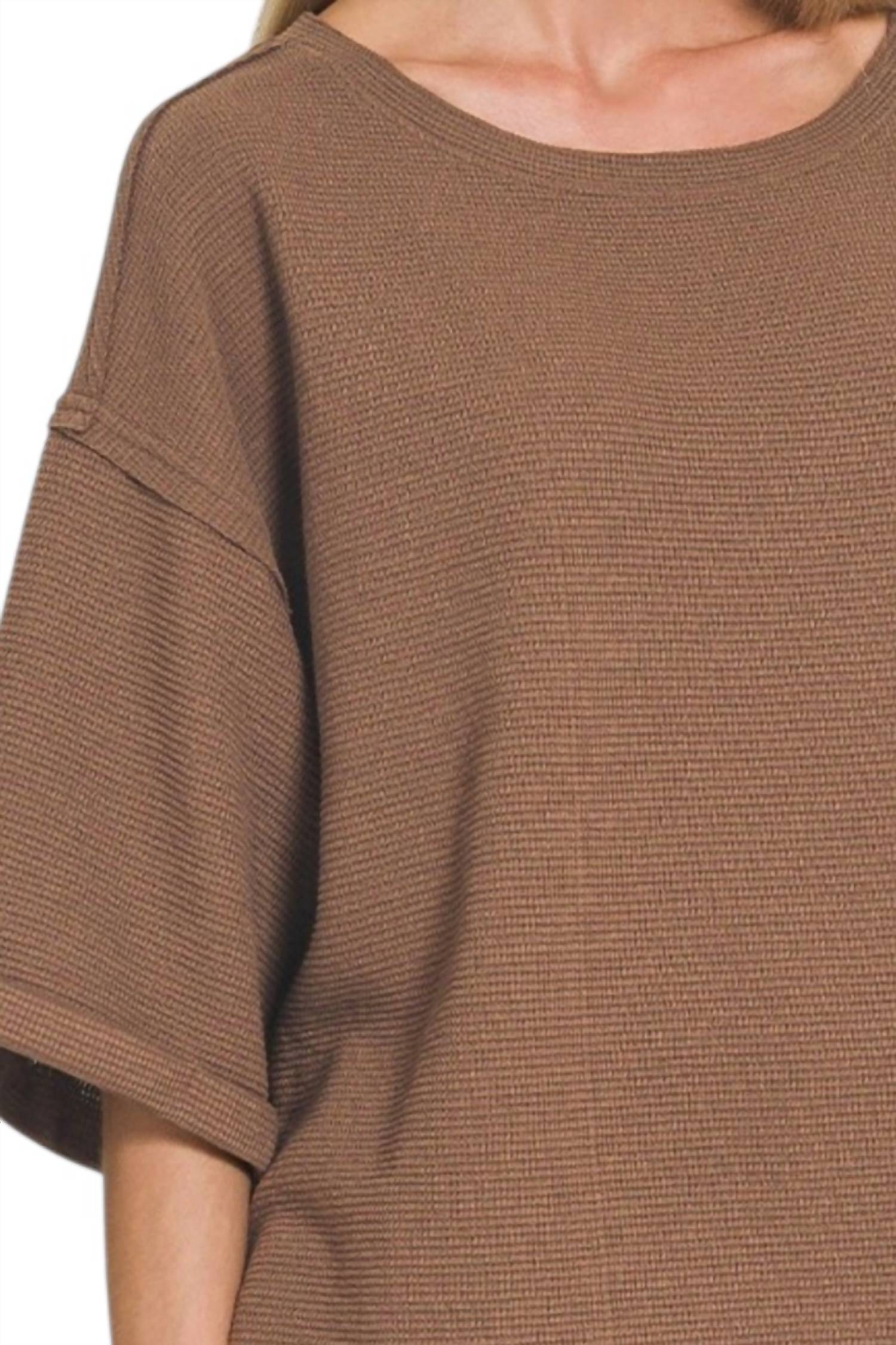 Zenana - Double Knit Three Quarter Sleeve Top