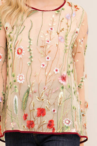 Entro - Floral Embroidered Top
