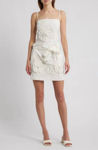 Love The Label - Felicity Floral Appliqué Cotton & Linen Miniskirt