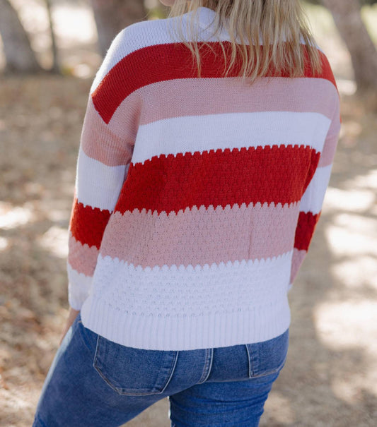 Threaded Pear - Haven Striped Knit Sweater