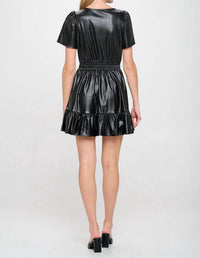 Meet Me In Santorini - Vegan Leather Belle Dress