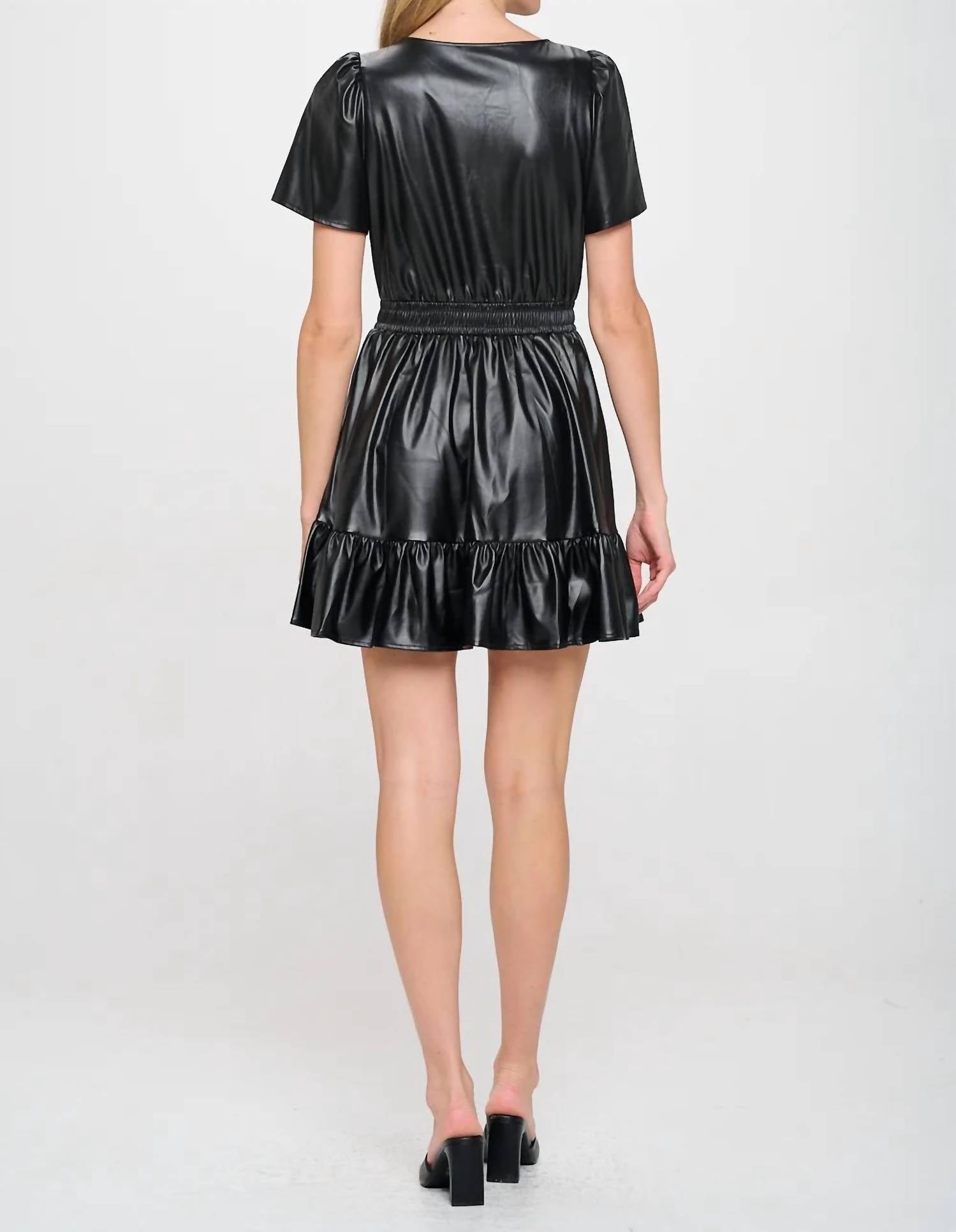 Meet Me In Santorini - Vegan Leather Belle Dress