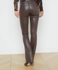 L'Agence RUTH STRAIGHT HEM JEAN in espresso coated - women's jeans - alternate view