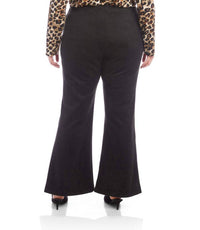 Karen Kane Faux Suede Front Slit Pants - Plus in black - women's pants - view 4