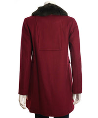 Eliza J - Faux Fur Trim Wool Blend Coat