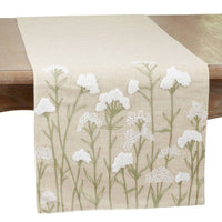 Saro Lifestyle - Embroidered Flowers Runner 16"x70"