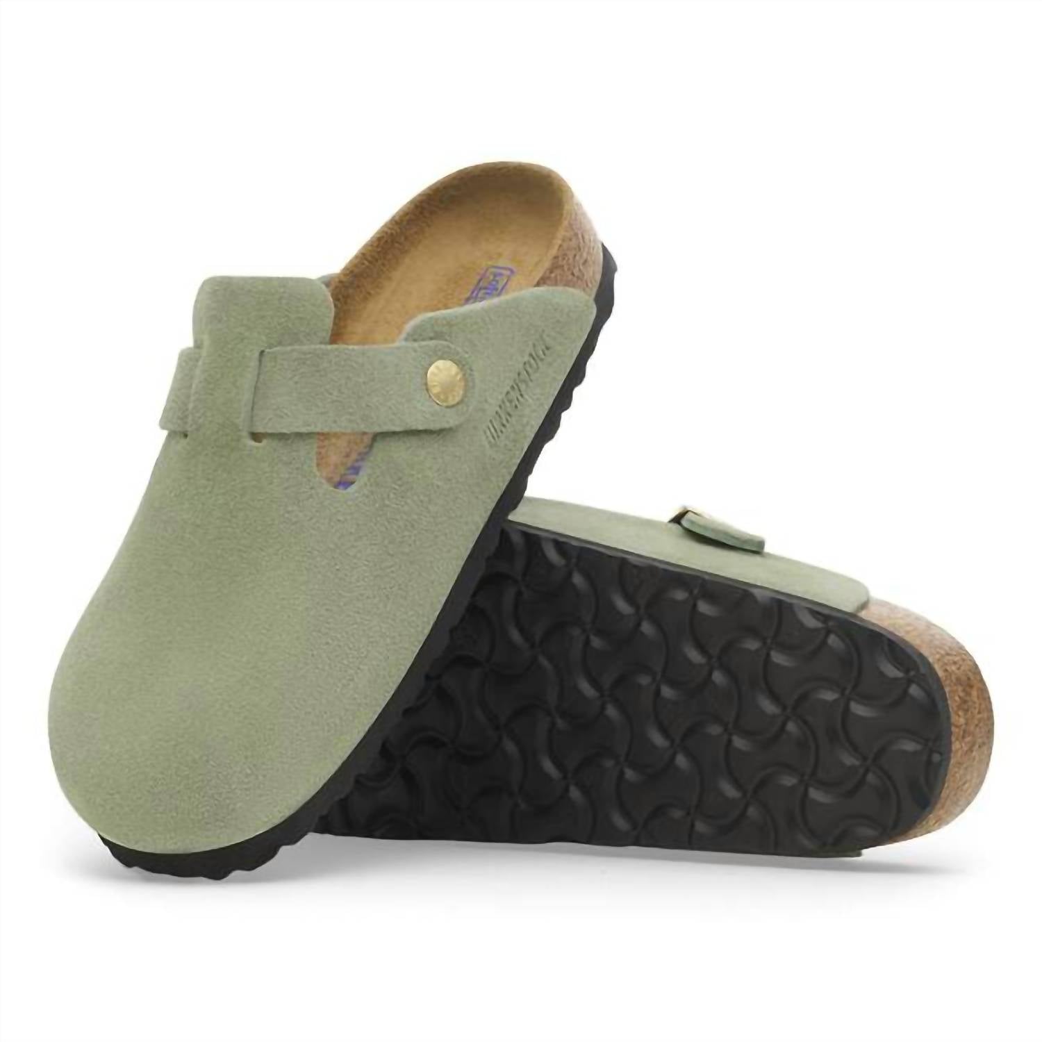 Birkenstock - Unisex Boston Suede Narrow Leather Clogs