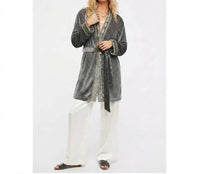 Pol - Embroidered Pleated Kimono Robe