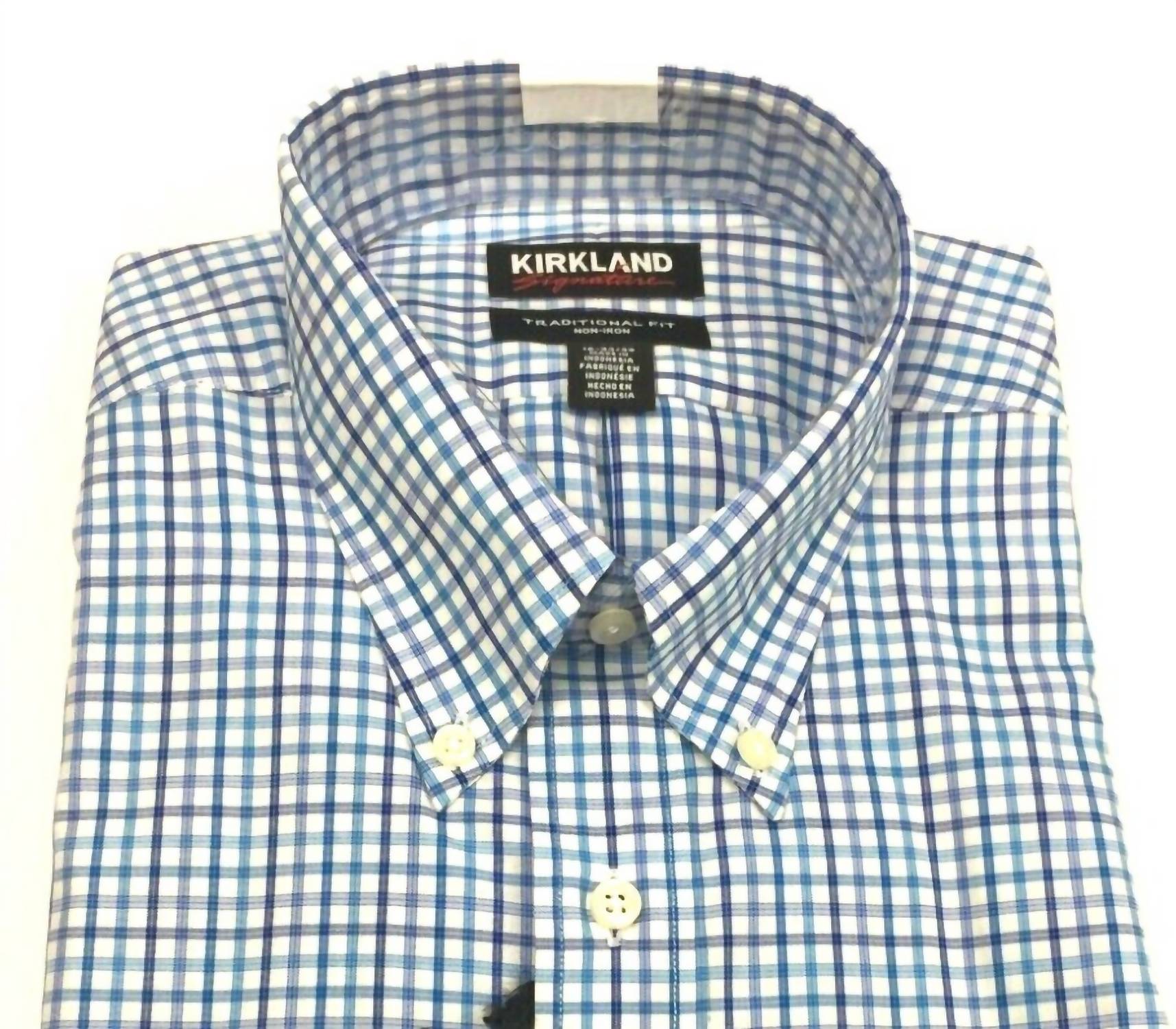 Kirkland Signature - Men's Traditional Fit Non-iron Button Collar Dress Shirt
