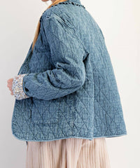 Easel - Bow Front Quilted Jacket