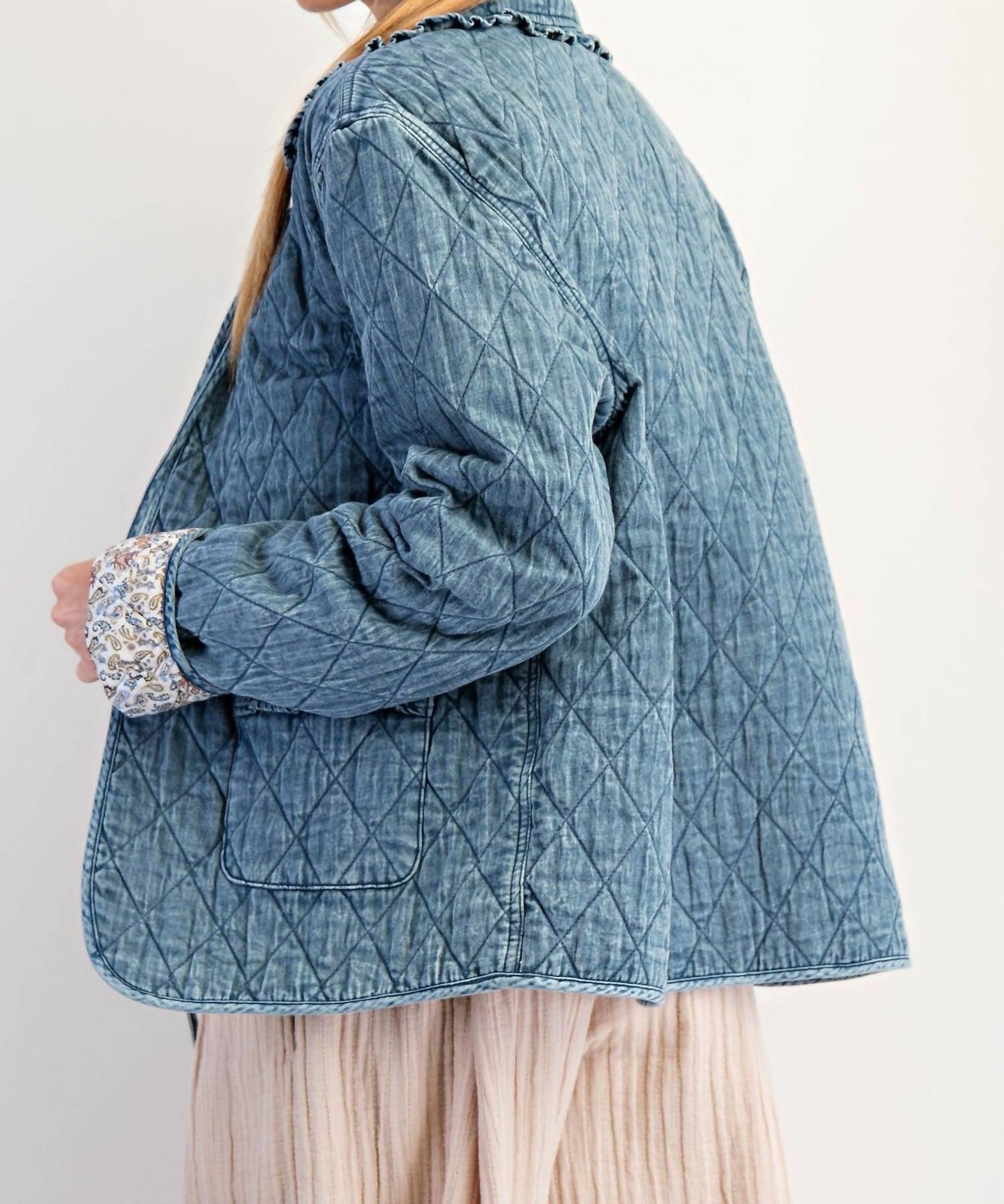 Easel - Bow Front Quilted Jacket