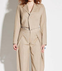 Circular Path - Asymmetric Crop Pinstripe Blazer