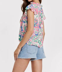 Another Love - Zosia Ruffle Print Blouse