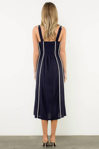 Thml - Linen Trim Detail Midi Dress