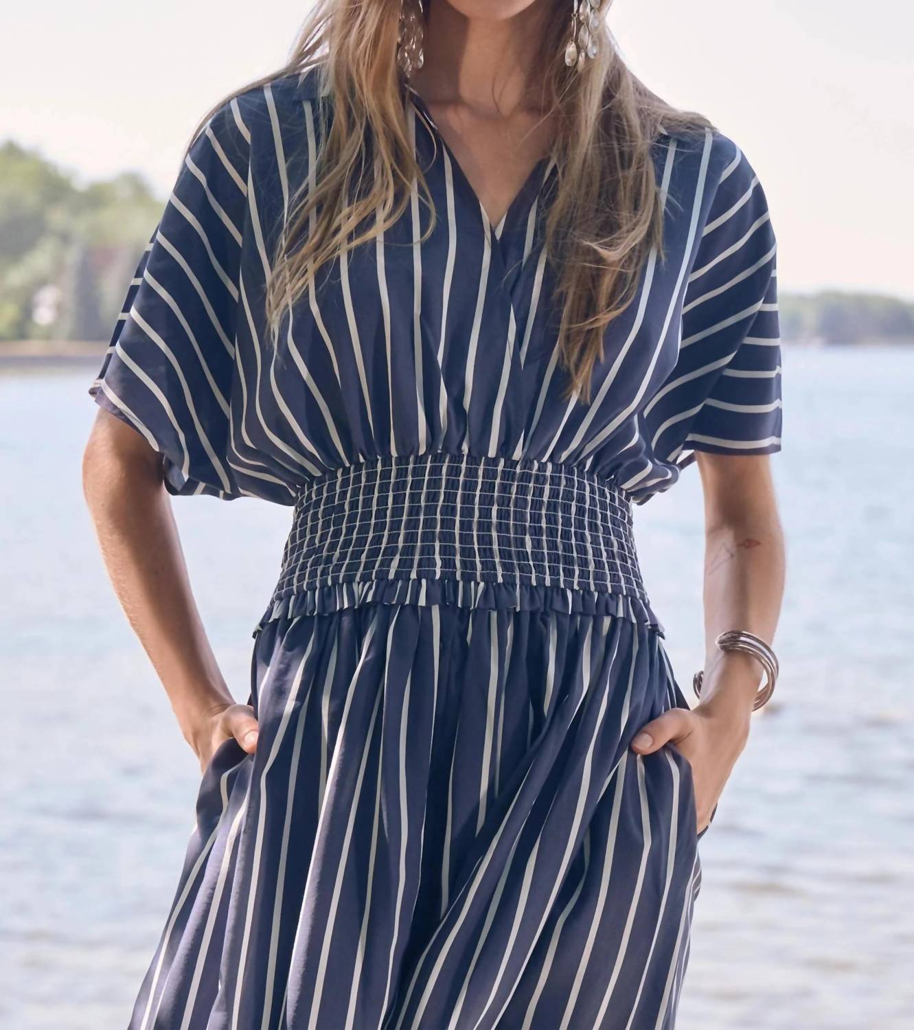 Joseph Ribkoff - Striped Midi Fit And Flare Dress