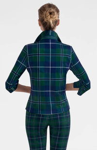GRETCHEN SCOTT Twist And Shout Melville Tartan Top in green multi - women's blouse - alternate view