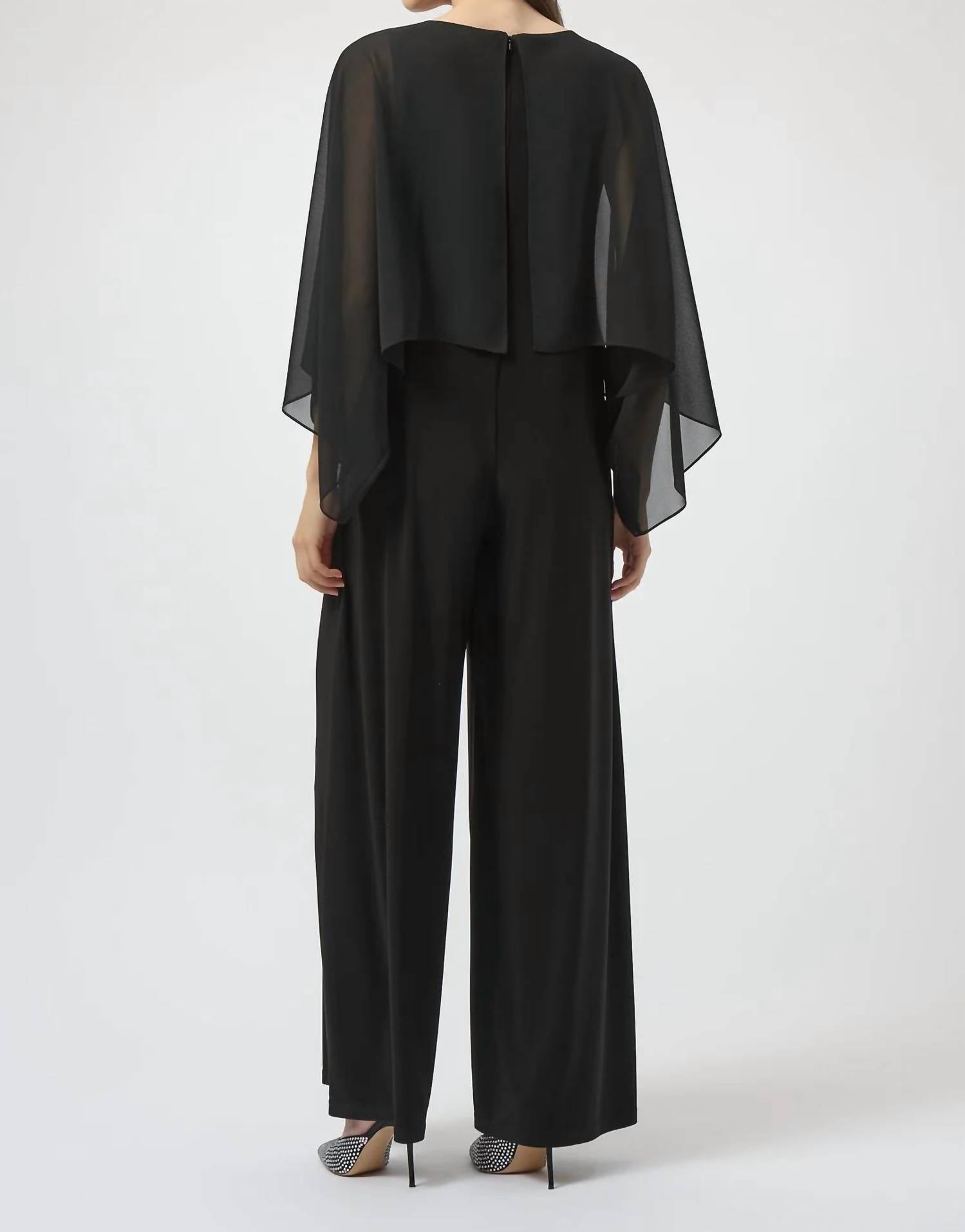 Joseph Ribkoff - Wide-Leg Chiffon Overlay Jumpsuit