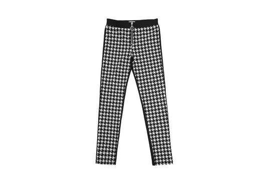 Mia - Stretch Houndstooth Zipper Pant