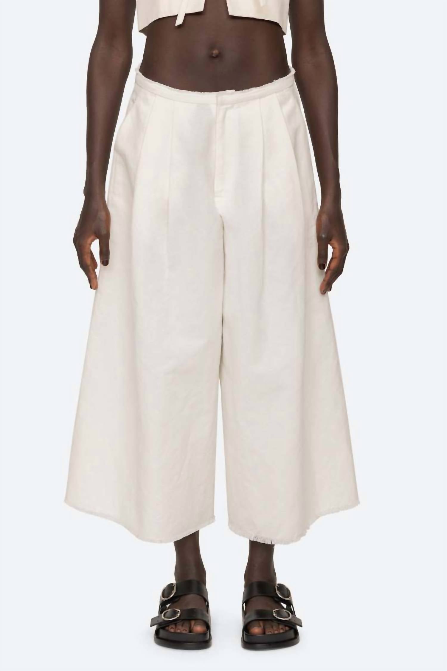 Sea - Lara Cropped Linen Pants