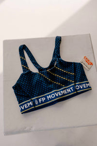 Free People Logo Never Better Square Neck Bra in blue black combo - women's intimate - view 4