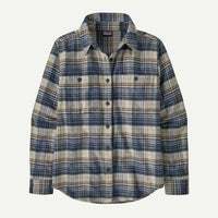 Patagonia Fjord Flannel Shirt in river plaid barnacle blue - women's long sleeve top - alternate view