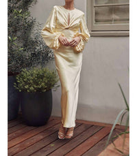 Fore Collection - Open Back Satin Maxi Dress