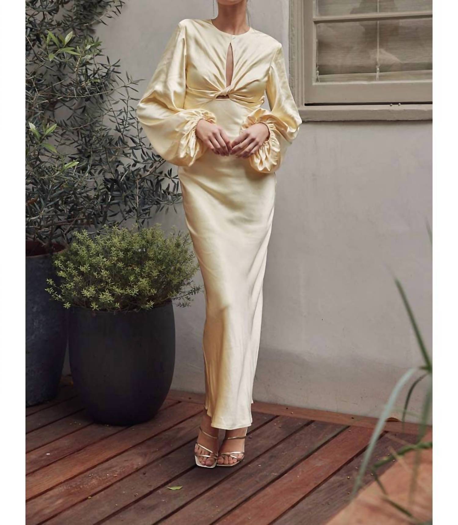 Fore Collection - Open Back Satin Maxi Dress