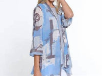 Multiples - Brush Strokes Open Front Jacket