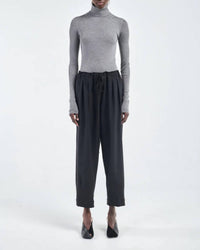 Maria McManus Barrel Leg Drawstring Trouser in black - women's pants