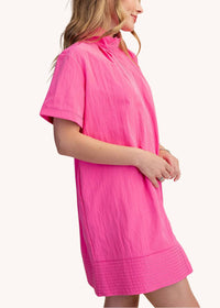 Glam - Chloe Stand Collar Mini Shirt Dress