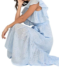 Hyfve - Mackenzie Eyelet Tiered Ruffle Sleeve Maxi Dress