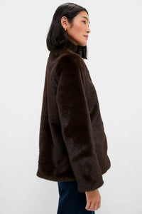 Line And Dot - Crewneck Faux Fur Jacket
